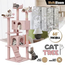 60" Cat Tree Cando Tower Activity Center Play House Sturdy for Cat Pet Sleeping