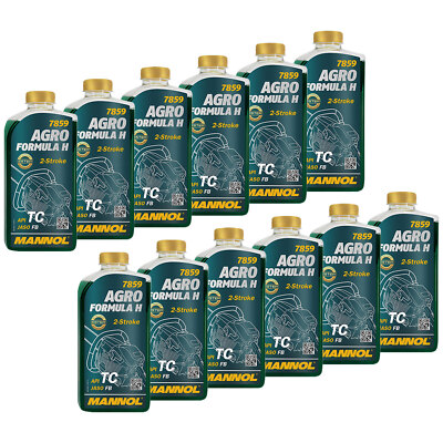MANNOL 7859 AGRO 12x 1 Liter Zweitaktöl für Kettensägenmotoren Gartentechniköl