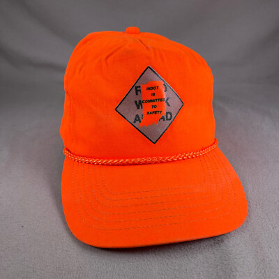 Indot Is Committed To Safety Hat Men OS Orange Snapback Cap Road Work Otto