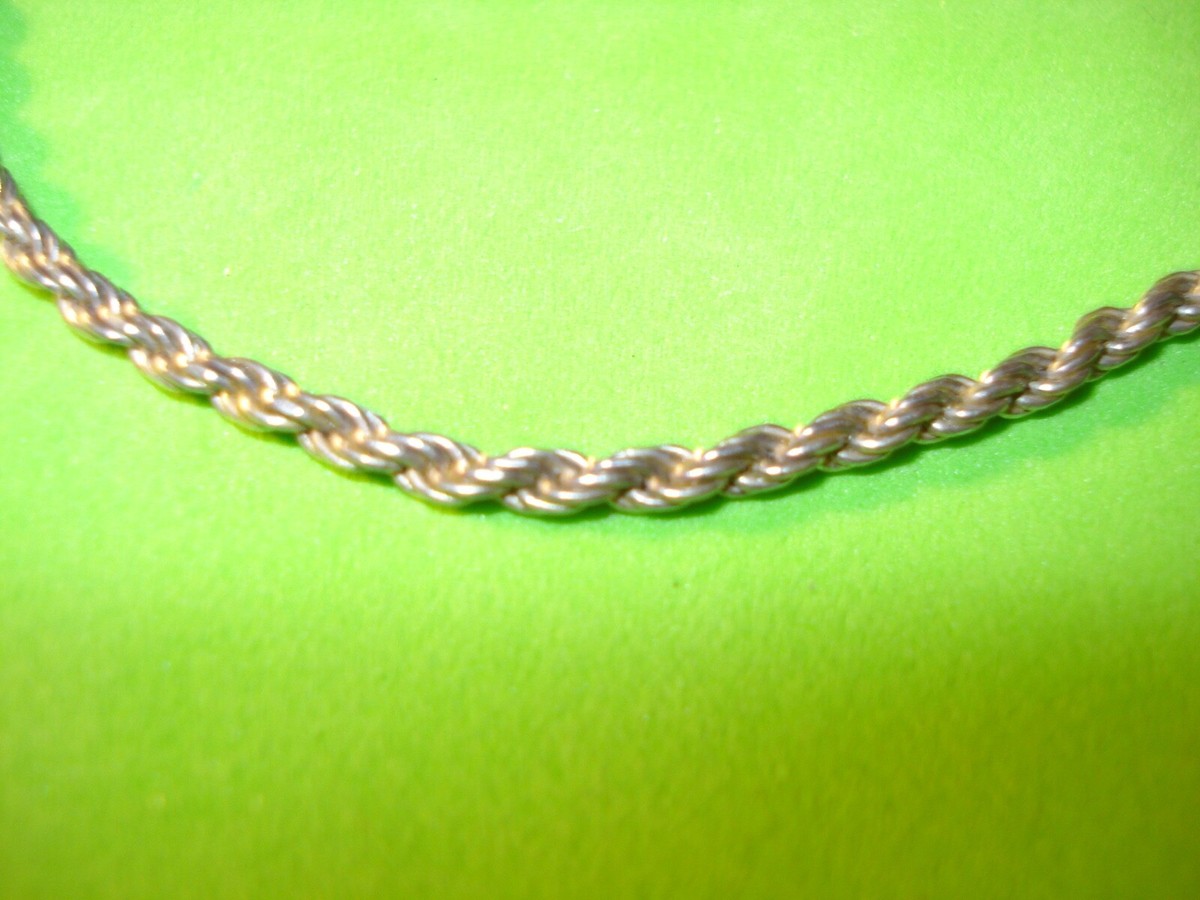 Vintage Rope Chain 925 Silver Italy Bracelet Stamped | eBay