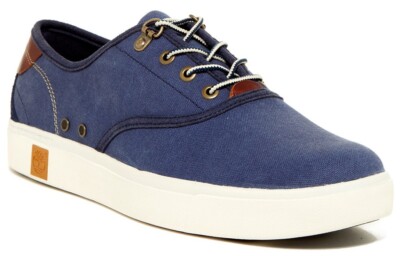 Timberland Amherst Oxford Men's Canvas Lace Up Sneaker Shoes Navy Blue Size 10.5