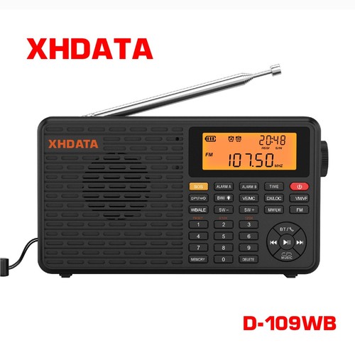 Radio de banda global digital portátil Bluetooth XHDATA D-109WB FM ST/MW/LW/SW/NOAA - Imagen 1 de 10