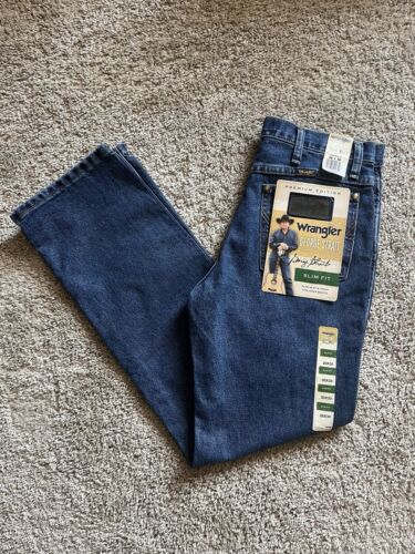 New NWT Wrangler Men’s George Strait Blue Jeans 30x30 Slim Fit Cowboy Cut