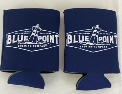 2 BLUE POINT BREWING CO., Long Island, NY Beer Can Bottle Coolies Coolers