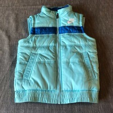 Nike sportswear light blue retro look puffer polyester insulated vest girls M
