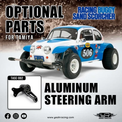YEAH RACING LENKUNGSARM AUS ALUMINIUM FÜR TAMIYA SAND SCORCHER # TASC-002BK