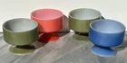 Set of 4 Vintage Federal Glass Ice Cream Bowl Mid Century Pedestal Bowl USA