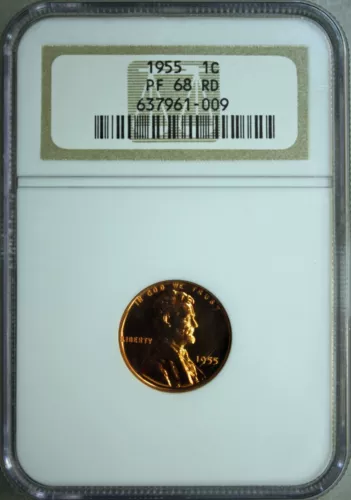 1955 PROOF LINCOLN CENT NGC PF 68 RED (2430697)