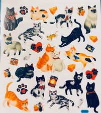 31 Fun Glittered Cat Kitten Scrapbook Craft Stickers