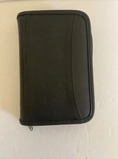 Vtg. Leed’s Time Keeper Black 8”By 5” Day Timer Planner 6 Ring Binder