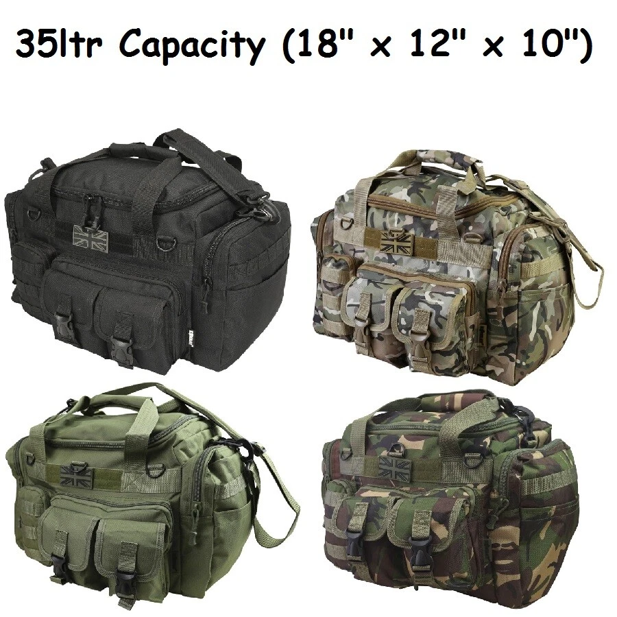 KombatUK MOLLE Multi Zip Pockets Shoulder Strap & Carry Handle Bag Saxon Holdall - Image 2 of 4