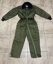 Vtg SEARS Work Quilted Insulated Winter Snowsuit Jumpsuit Olive Green Size S