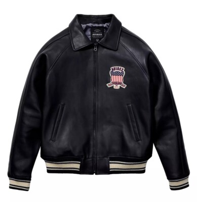 ジャケット・アウター AVIREX real leather flight jacket G-2 Men's Avirex Real Leather Flight Jacket - Black Bomber American