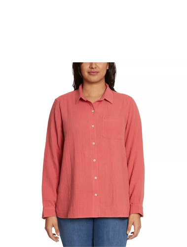 Jessica Simpson NWT Coral Gauze Blouse L - Picture 2 of 6