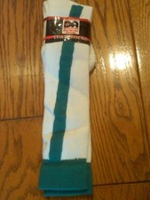 NWT DON ALLESON ATHLETIC TEAM SOCKS WHITE WITH TEAL SZ 10-13 MENS SHOE SZ 10-13