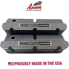 Ford Small Block Cobra Le Mans Pentroof Tall Valve Covers - Black - Ansen Usa