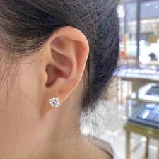 Tiny 925 Sterling Silver Hypoallergenic Stud Earrings Embellished With Zircon