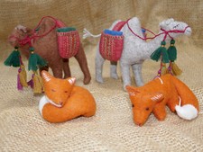 Filz Puppe Kamel, Fuchs Handarbeit 100%Merino Schafwolle Kirgisien Filz Figur