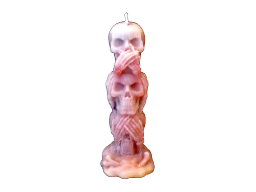 see no evil, hear no evil, speak no evil  5 1/2 in.  tall CANDLE handmade (FOX) - Afbeelding 1 van 8