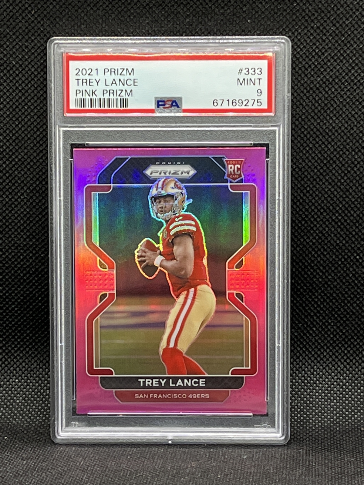 2021 Panini Prizm Pink Rookie Prizm #333 Trey Lance Mint PSA 9