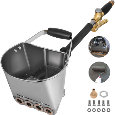 4 Jet 3Hp Stucco Sprayer Plaster Cement Mortar Spray Gun Hopper Wall Paint