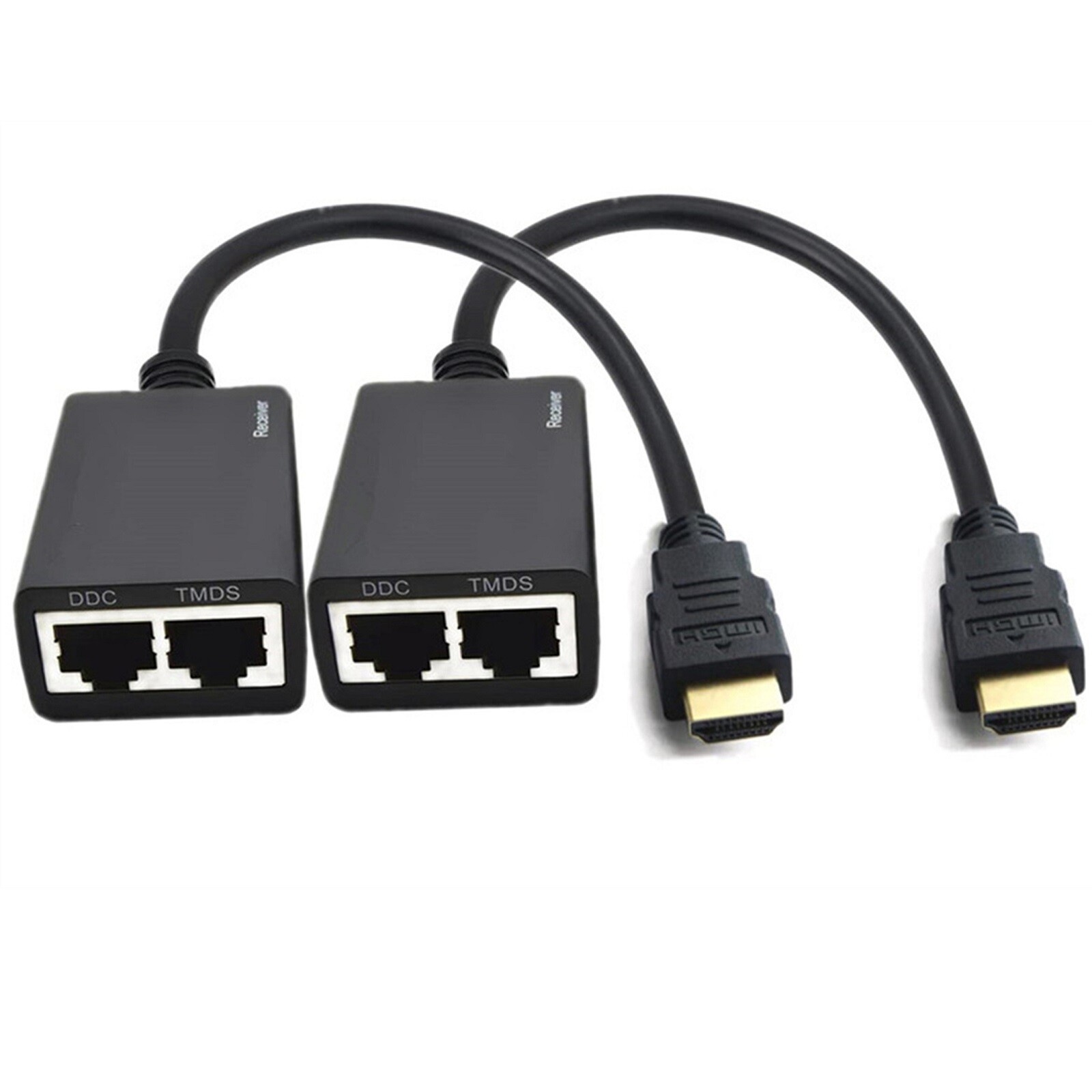 HDMI Converter Sender Receiver with Cat5e Cat6 Cable for 1080P HD Video Signal Extension