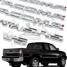 2005-2015 Chrome Silver For Tacoma Emblem Badge SR5 V6 Letter Door&Rear Set Of 6