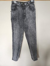 Sasson Jeans Womens 13 Black Acid Wash Tapered Leg Vintage 80s