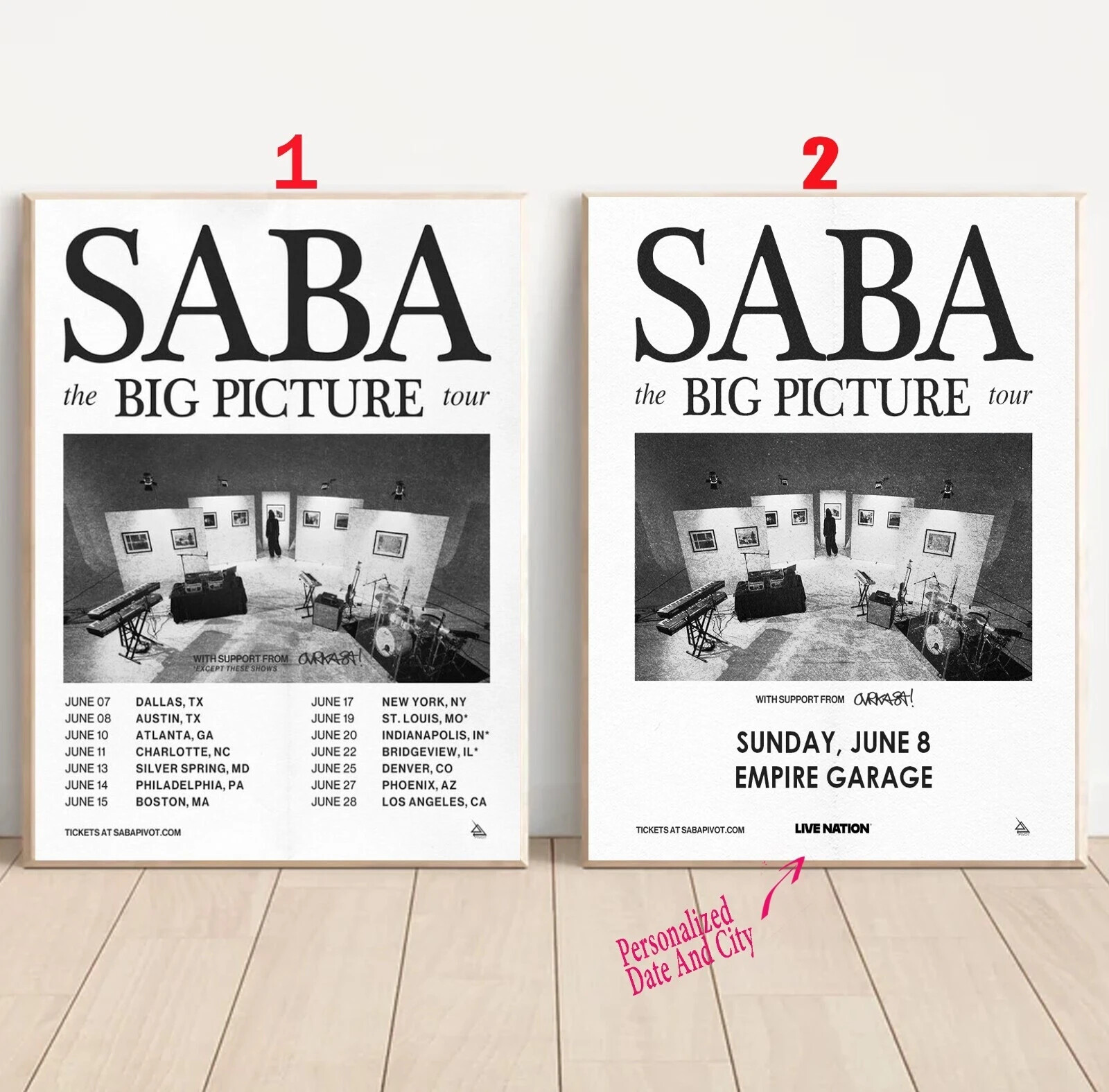 Saba The Big Picture Tour 2025 Poster Wall Art No Frame