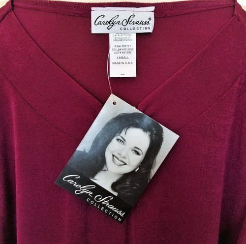 Carolyn Strauss Outfit Pants Top Set Pantsuit NEW w/ Tags 2 pc Merlot Womens XS - Bild 9 von 11
