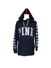 Rare Victoria s Secret Pink Watercolor Bling Hoodie Women s Small