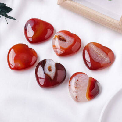 Natural Red Agate Jade Heart Shape Geode Cluster Quartz Crystal Druzy Reiki Gift