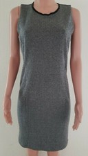 RALPH LAUREN WOMEN DRESS SIZE PM HERRINGBONE SHEATH DRES BLACK STRETCH R3