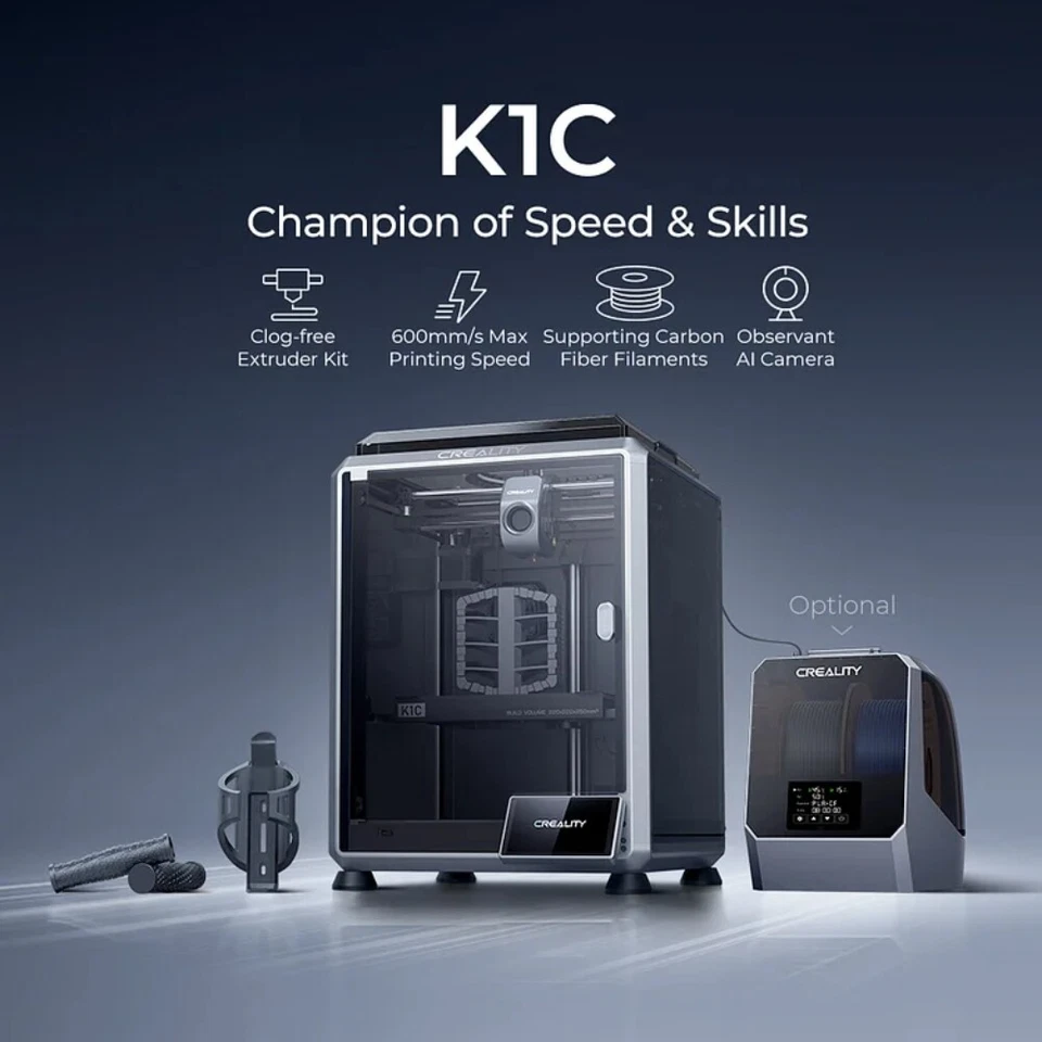 【Refurbished】Creality K1C 3D Printer 600mm/s Max Printing Speed Auto Leveling - Image 2 of 4