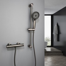 Thermostatic Shower Faucet Set Hand Held Sprayer Mixer Taps Wall Mounted Slide