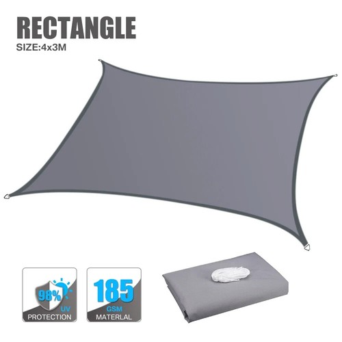 Sun Shade Sail Garden Sunscreen Awning Canopy Free Ropes Canopy Shelter Cover - Picture 26 of 52