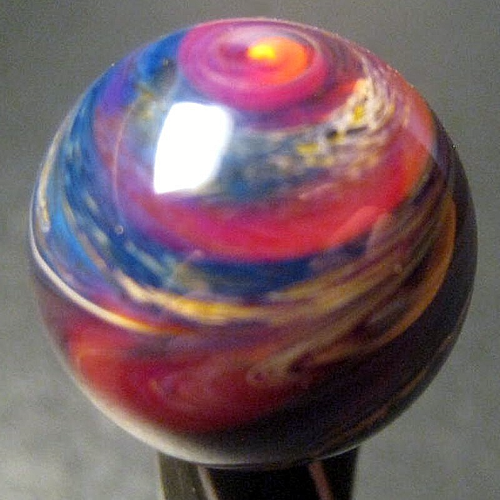 Boomwire Glass Marbles .61" handmade contemporary art sculpture lampwork sphere - Picture 4 of 6