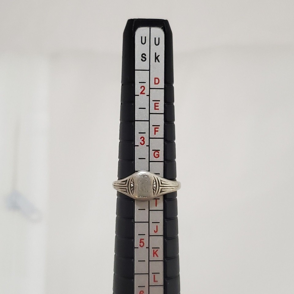 Antique Child's Baby Sterling Silver Ring "M" eBay