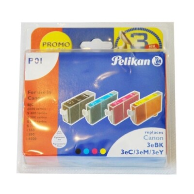 Pelikan P01 Druckerpatrone 3 EBK / EC / EM EY für Canon Drucker ersetzt Original