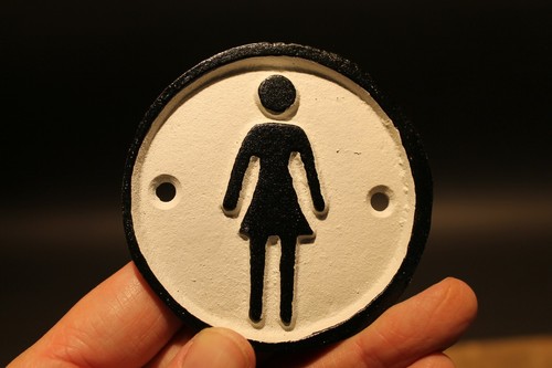 Vintage Antique Style Cast Iron Bathroom Ladies Womens Plaque Retro Sign  - Bild 6 von 7