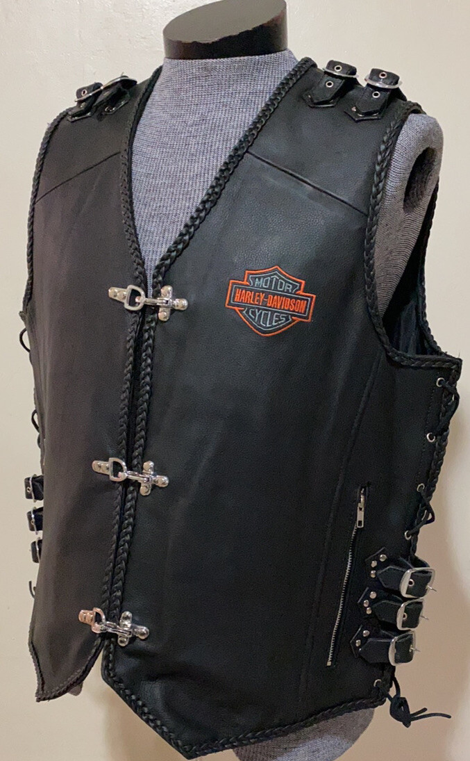 トップス 00s leather vest Harley-Davidson joker Vintage Harley Davidson Motorcycles Leather Vest Jacket Size