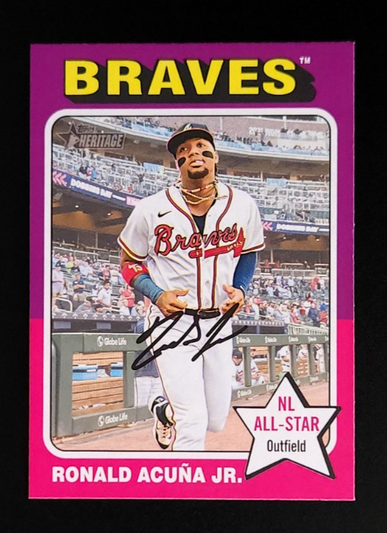 Photo Image Variation! 2024 Topps Heritage RONALD ACUNA JR. SP Braves #321