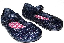 Blue Jelly Shoes Girls Infant Toddler Mary Jane Style Glitter sz 2 NEW