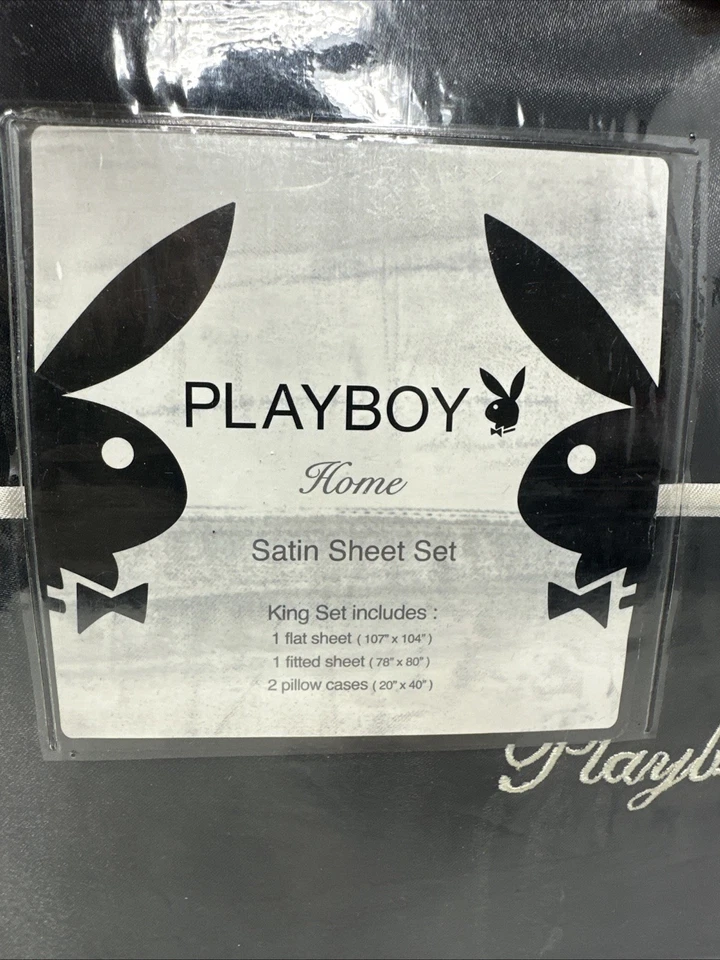 Juego de sábanas satinadas Play Boy tamaño king Foto 4 de 4