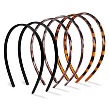 Hanyousheng 6 St&uuml;ck Haarband 8mm Plastik 3 Farben Rutschfest