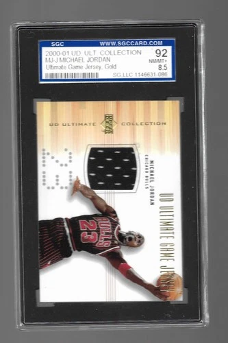 2001 Upper Deck  Ultimate  Game Jersey Gold Michael Jordan Jersey Graded SGC8.5