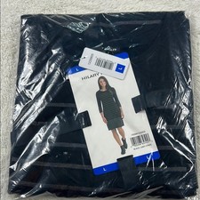 Hilary Radley Black & White Dress Women's Stretch Knit Career Casual Dress NWT