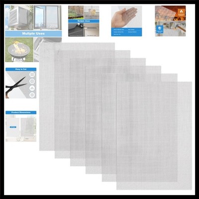304 Stainless Steel Wire Mesh Screen, 6 Pack 11.8 x 8.2 inch Metal Mesh Scree...