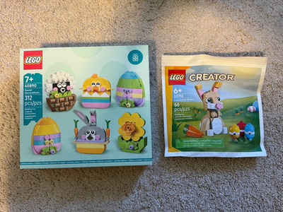 Lego # 40890 - EASTER DECORATIONS & 30716 CUTE BUNNY (New & SEALED) Promo Sets