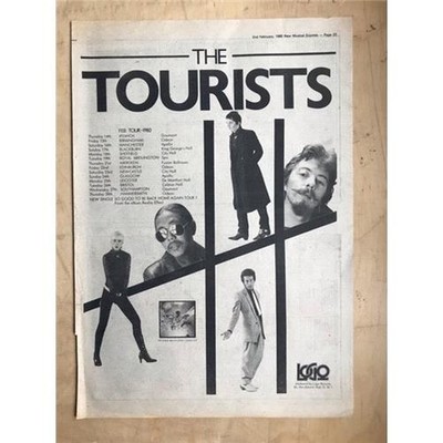 - TOURISTS FEB TOUR 1980 POSTER SIZED original music press advert from 1980 - pr